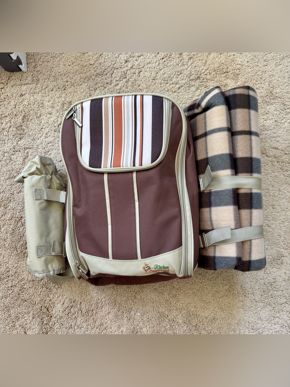 Kitchen supreme Brown & Tan picnic Travel Backpack